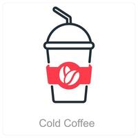 kall kaffe och dryck ikon begrepp vektor