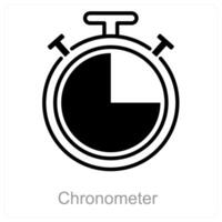 Chronometer und Stoppuhr Symbol Konzept vektor