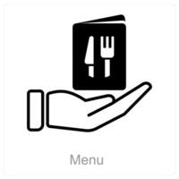 Speisekarte und Essen Symbol Konzept vektor