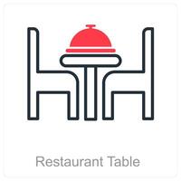 Restaurant Tabelle und Abendessen Symbol Konzept vektor