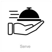 tjäna och maträtt ikon begrepp vektor