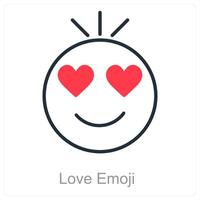 Liebe Emoji und Herz Symbol Konzept vektor