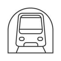 Metro lineares Symbol. U Bahn. dünne Linie Abbildung. schnelle Durchreise. Kontursymbol. Vektor isolierte Umrisszeichnung