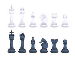 Schach Stücke. Tafel Spiel. König, Königin, Bischof und Ritter vektor