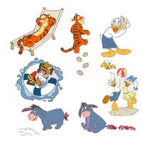 Disney animiert Charakter einstellen Donald Ente und freunde Karikatur vektor