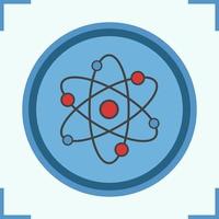 Atom-Farbsymbol. atomare Struktur. Physik Zeichen. isolierte Vektorillustration vektor