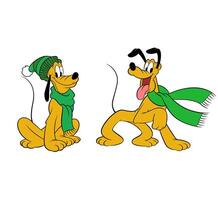Disney animiert Charakter einstellen Pluto tragen Schal Karikatur vektor