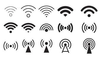 wi fi Symbol vecto Satz. kabellos Illustration Zeichen Sammlung. einstellen zum Apps Signal Symbol. vektor