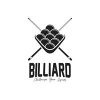 biljard logotyp design årgång retro bricka vektor