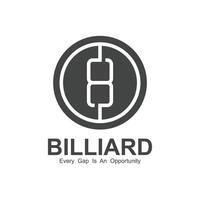 biljard logotyp design årgång retro bricka vektor