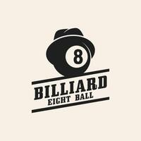 Billard- Logo Design Jahrgang retro Abzeichen vektor