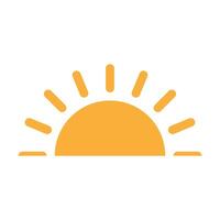 ein Hälfte Sonne ist Rahmen abwärts Symbol Sonnenuntergang Konzept zum Grafik Design, Logo, Netz Grundstück, Sozial Medien, Handy, Mobiltelefon Anwendung, ui Illustration vektor