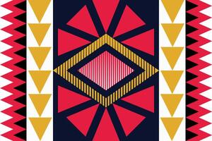geometrisk etnisk mönster, inföding amerikan stam- tyg, bricka, matta, , illustration design, på Marin blå bakgrund vektor