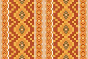 aztec stam- geometrisk bakgrund i svart röd gul vit sömlös rand mönster. traditionell prydnad etnisk stil. design för textil, tyg, Kläder, ridå, matta, prydnad, omslag. vektor