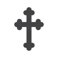 christliches Kruzifix-Glyphen-Symbol. Silhouette-Symbol. Ostern Kreuz. negativen Raum. isolierte Vektorgrafik vektor