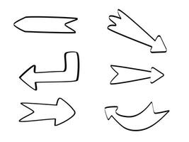 Hand gezeichnet Pfeil Kennzeichen Symbole. Gekritzel Hand gezeichnet vektor