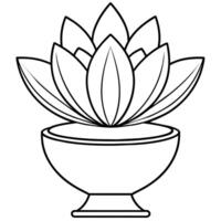 Lotus Blume Gliederung Illustration Färbung Buch Seite Design, Lotus Blume schwarz und Weiß Linie Kunst Zeichnung Färbung Buch Seiten zum Kinder und Erwachsene vektor