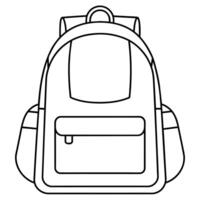 Rucksack Gliederung Färbung Buch Seite Linie Kunst Illustration Digital Zeichnung vektor