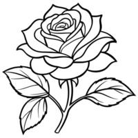 Rose Blume Gliederung Illustration Färbung Buch Seite Design, Rose Blume schwarz und Weiß Linie Kunst Zeichnung Färbung Buch Seiten zum Kinder und Erwachsene vektor