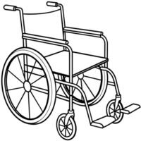 Rollstuhl Gliederung Färbung Buch Seite Linie Kunst Illustration Digital Zeichnung vektor