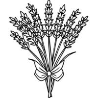 lavendel- blomma översikt illustration färg bok sida design, lavendel- svart och vit linje konst teckning färg bok sidor för barn och vuxna vektor