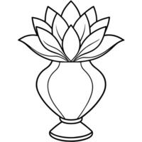 lotus blomma översikt illustration färg bok sida design, lotus blomma svart och vit linje konst teckning färg bok sidor för barn och vuxna vektor