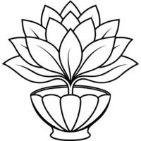 lotus blomma översikt illustration färg bok sida design, lotus blomma svart och vit linje konst teckning färg bok sidor för barn och vuxna vektor