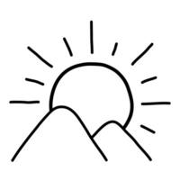 Sonne. Hand gezeichnet Gekritzel Linie Symbol. vektor