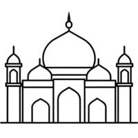 minimal eben Stil Masjid Illustration vektor