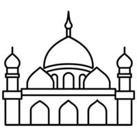 minimal eben Stil Masjid Illustration vektor