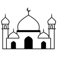 minimal eben Stil Masjid Illustration vektor