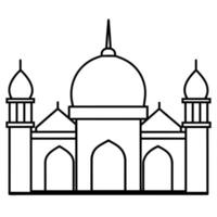 minimal eben Stil Masjid Illustration vektor