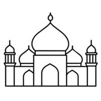 minimal eben Stil Masjid Illustration vektor