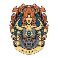 konst illustration av taurus zodiaken symbol vektor