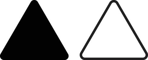 Dreieck mit gerundet Ecken Symbol einstellen im zwei Stile isoliert auf Weiß Hintergrund . vektor