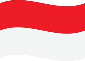 wellig Indonesien Flagge isoliert auf Weiß Hintergrund . winken indonesisch Flagge . Illustration vektor