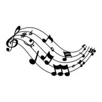 Musik- Hinweis Illustration. Musik- Zeichen und Symbol. vektor