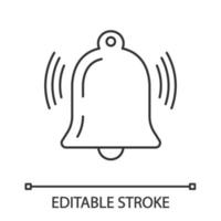 Lineares Symbol für aktive Benachrichtigungen. dünne Linie Abbildung. klingelnde Glocke. Erinnerungsalarm. Kontursymbol. Vektor isolierte Umrisszeichnung. bearbeitbarer Strich