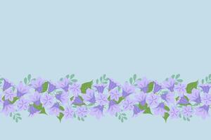 Schweden National Blume Emblem Glockenblume oder Campanula rotundifolia Hintergrund Rand Rahmen vektor