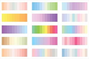 Farbe Paletten 1, 15 x 10 , Pastell, hell, einfarbig, entdecken 20 setzt von beschwingt Farbe Paletten 5 einzigartig Farben jeder zum stilvoll Designs Licht, dunkel, Jahrgang, retro Inspirationen, Neu vektor