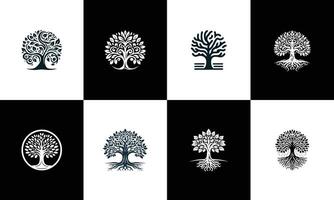uppsättning av bäst träd logotyp samlingar, perfekt för företag logotyp eller varumärke. vektor