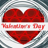 Valentinsgrußkartenschablone mit rotem Herzen vektor