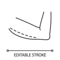 Lineares Symbol für die Armlifting-Chirurgie. Brachioplastik. dünne Linie Abbildung. plastische Chirurgie. chirurgische Armumformung. Kontursymbol. Vektor isolierte Umrisszeichnung. bearbeitbarer Strich