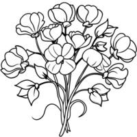 solros blomma översikt illustration färg bok sida design, solros blomma svart och vit linje konst teckning färg bok sidor för barn och vuxna vektor