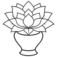 Lotus Blume Gliederung Illustration Färbung Buch Seite Design, Lotus Blume schwarz und Weiß Linie Kunst Zeichnung Färbung Buch Seiten zum Kinder und Erwachsene vektor