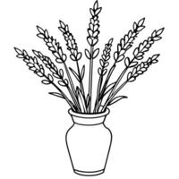 Lavendel Blume Gliederung Illustration Färbung Buch Seite Design, Lavendel schwarz und Weiß Linie Kunst Zeichnung Färbung Buch Seiten zum Kinder und Erwachsene vektor