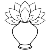 lotus blomma översikt illustration färg bok sida design, lotus blomma svart och vit linje konst teckning färg bok sidor för barn och vuxna vektor