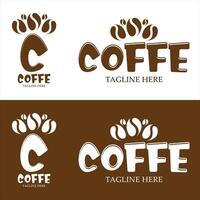 kaffe logotyp design vektor