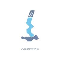 Zigarette Stummel Konzept Linie Symbol. einfach Element Illustration. Zigarette Stummel Konzept Gliederung Symbol Design. vektor
