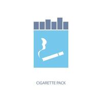 cigarett packa begrepp linje ikon. enkel element illustration.cigarett packa begrepp översikt symbol design. vektor